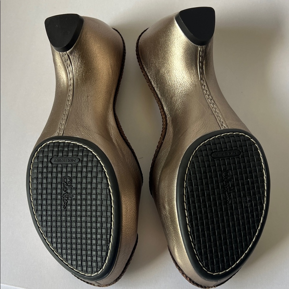 Cole Haan vintage Silver, Metalic Open-Toe Clog Mule new 9.5 - Picture 6 of 16